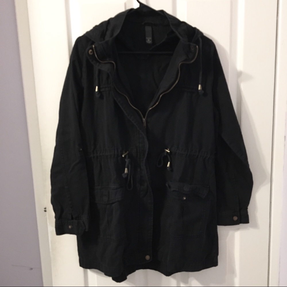 Factorie Black Hooded Parka